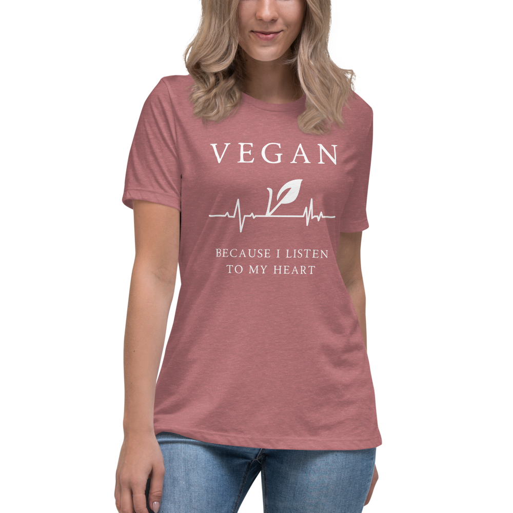 Vegan, Because I Listen to my Heart | Relaxed T-Shirt - Image 2